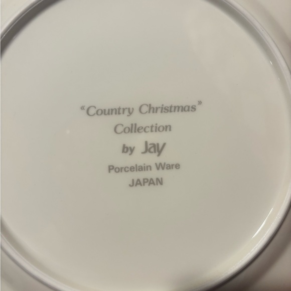 Vintage Country Christmas Collection Porcelain Plate by Jay & 2 Goose Glasses - Picture 3 of 3